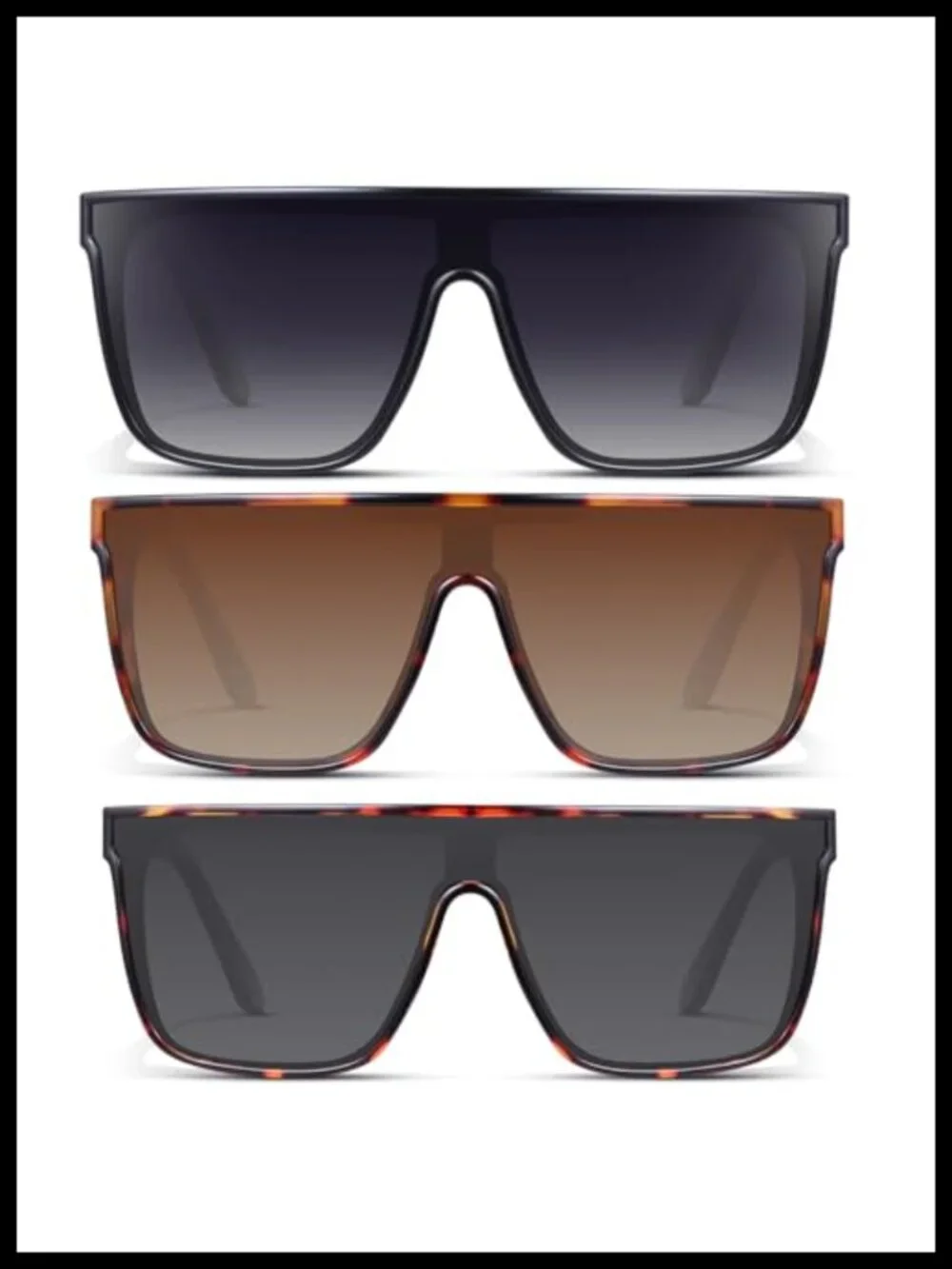 Vintage Oversized Square Sunglasses for Women UV Protection Big Frame Shades